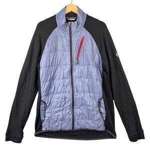 Smartwool PhD SmartLoft Full Zip Jacket Black Blue Merino Wool SP631 Mens XL